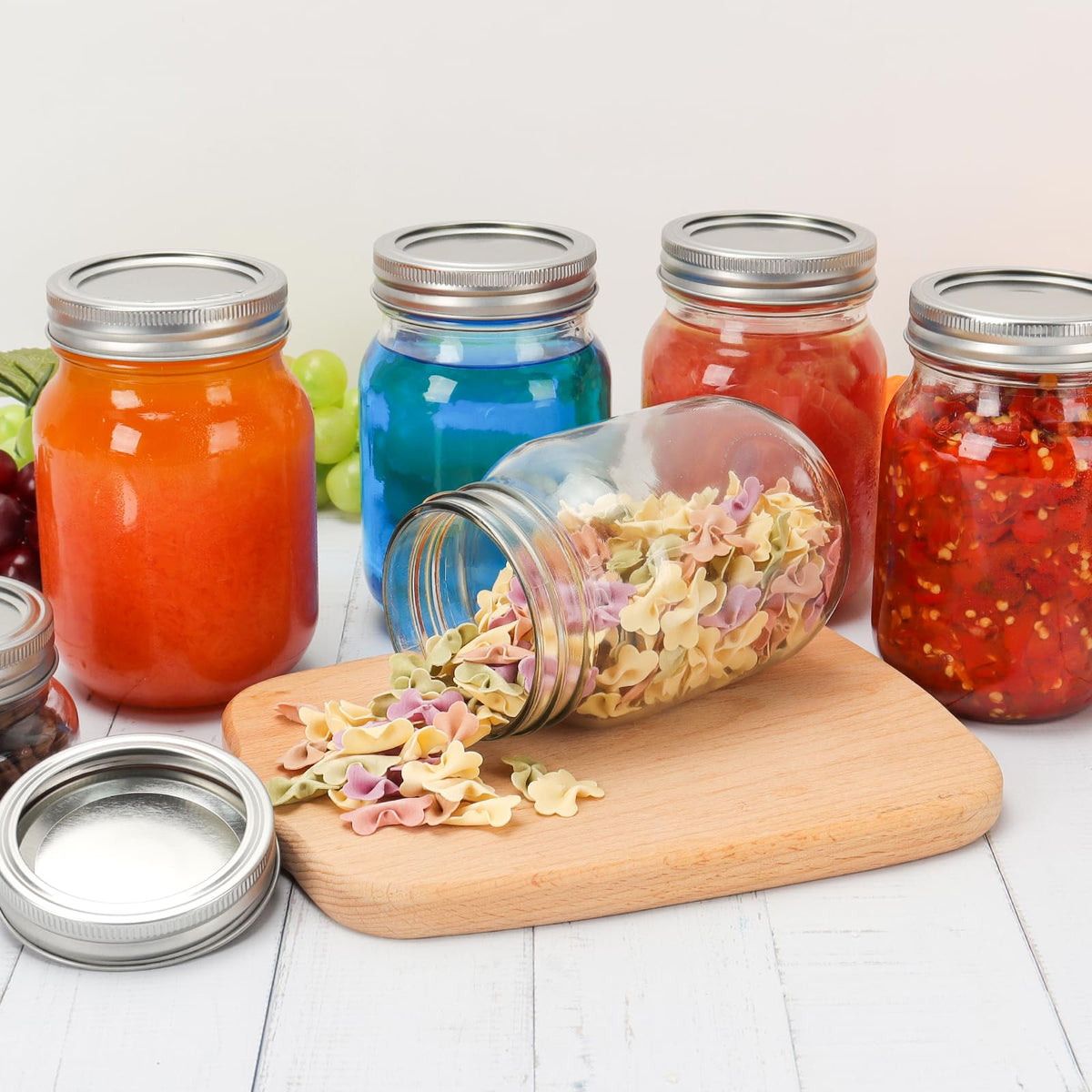 16 oz Clear Glass Mason Jars with Lids, 15 Pack K72988