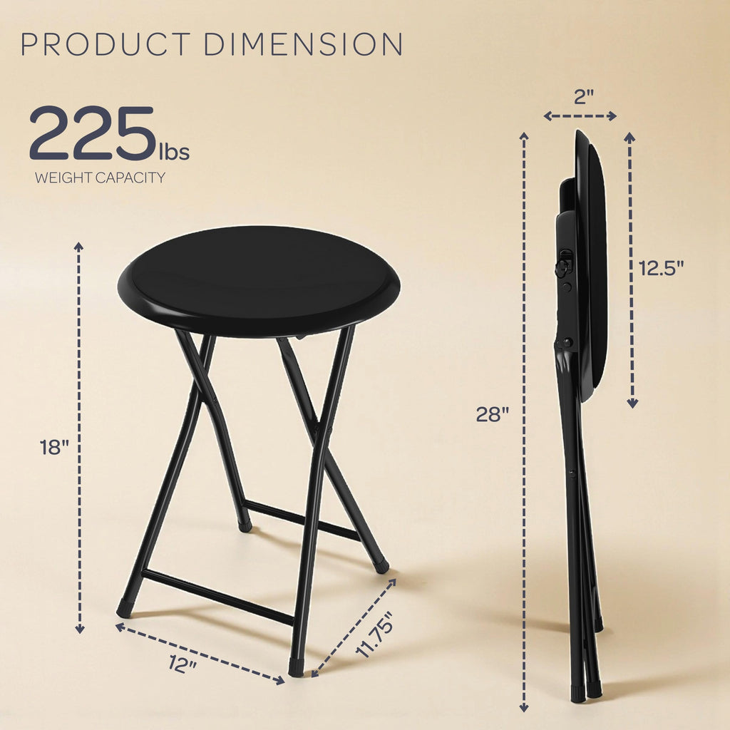 Black 18 Inch Portable Folding Stool G4586