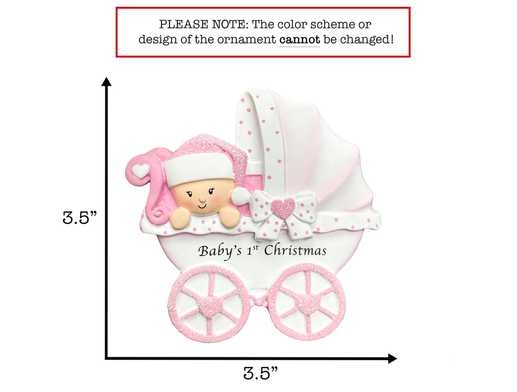 Baby's First Christmas Ornament 2026 Pink Stroller Q4242