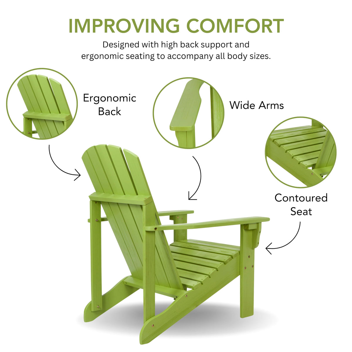Lime Green Wooden Adirondack Chair E35778