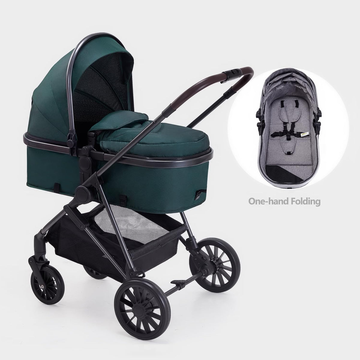 2 in 1 Convertible Reversible Seat Foldable Aluminum Alloy Stroller X73667