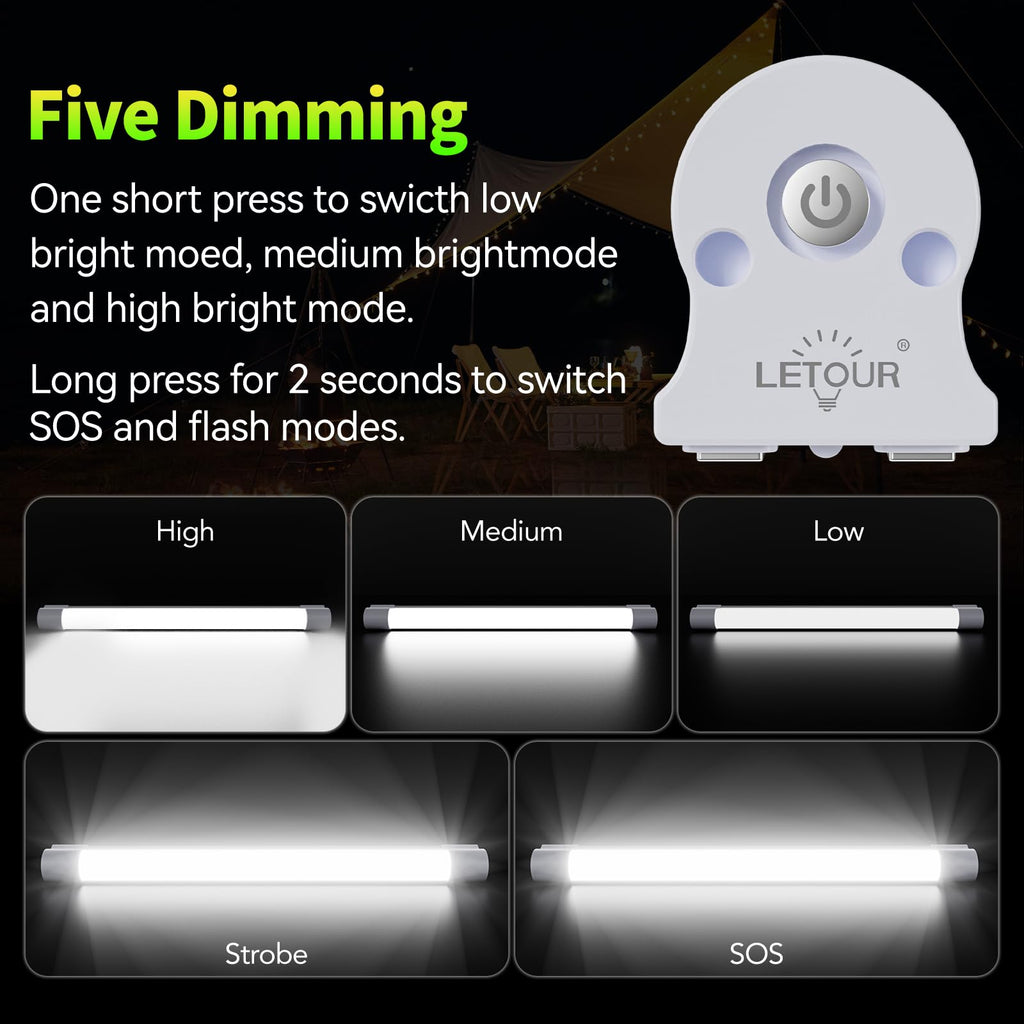 LED Tube Magnetic Work Light 6000Lumens 10400mAh USB Rechargeable H57586