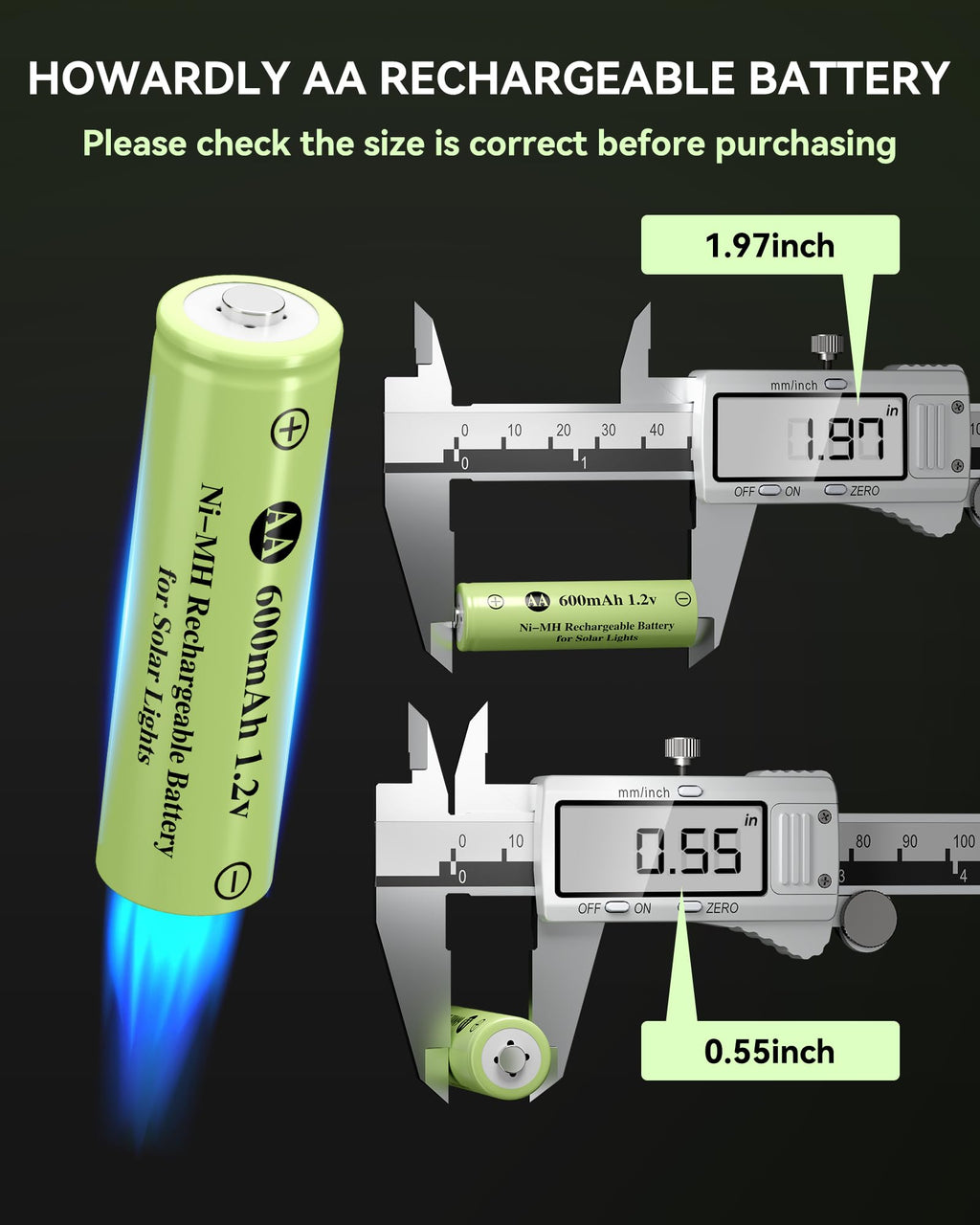 Ni-MH AA 1.2v 600mAh Rechargeable Battery G784322