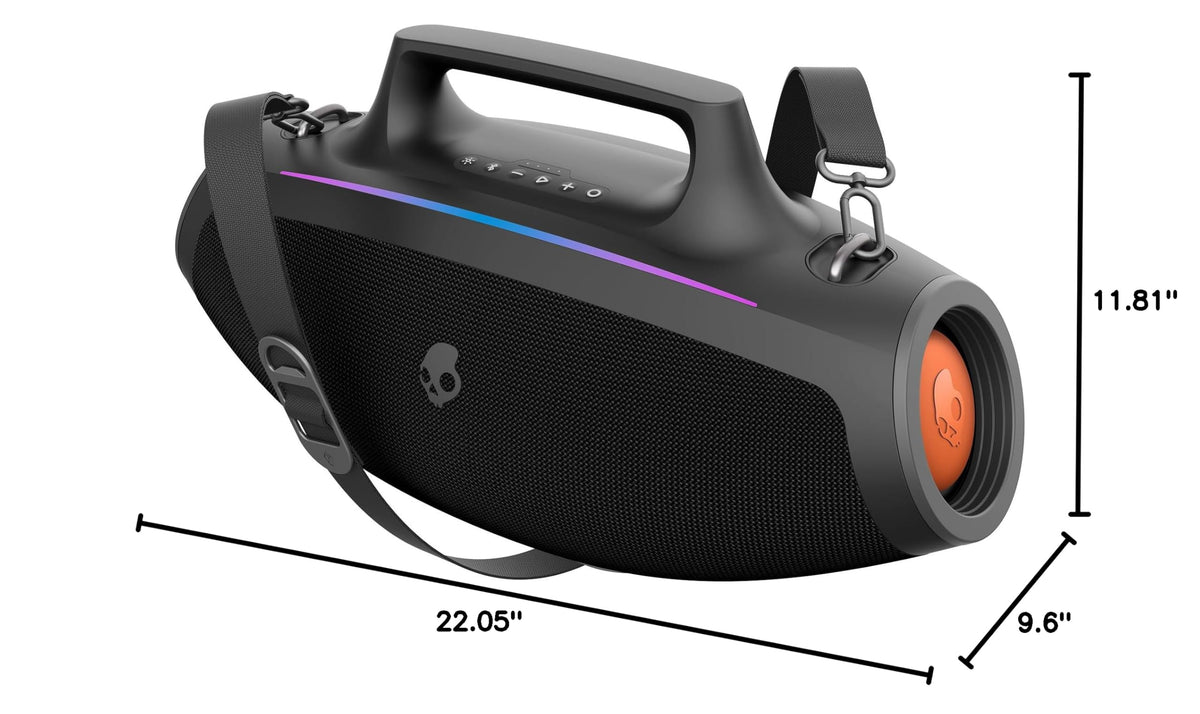 Water-Resistant Wireless Portable Bluetooth Boombox Speaker with LED Lightshow R75292