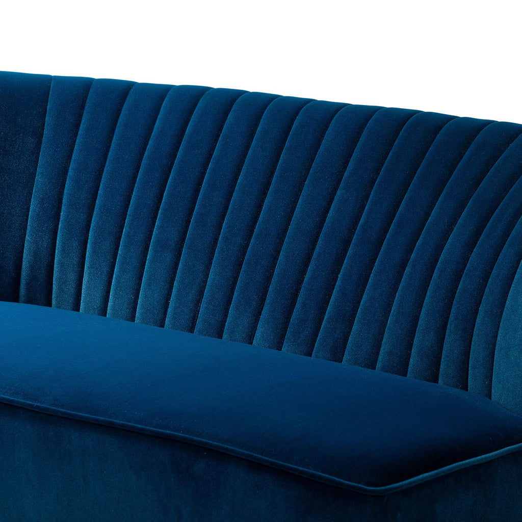 Navy Velvet Tufted Loveseat Sofa T965