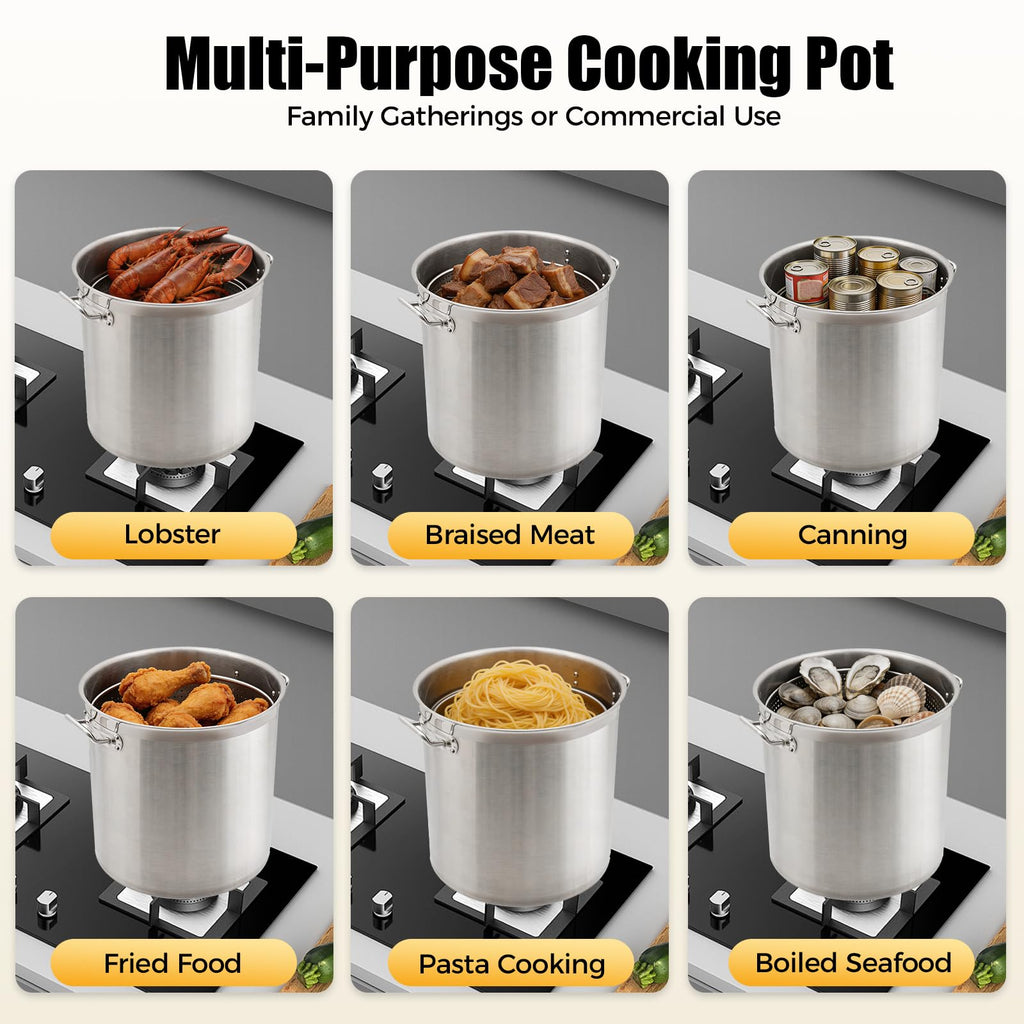 50 Quart Stainless Steel Stockpot with Lid T62084