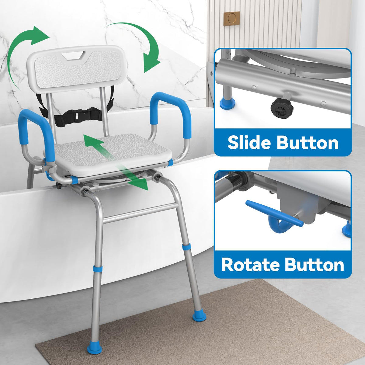 Sliding Shower Chair Tub Transfer Bench M1834