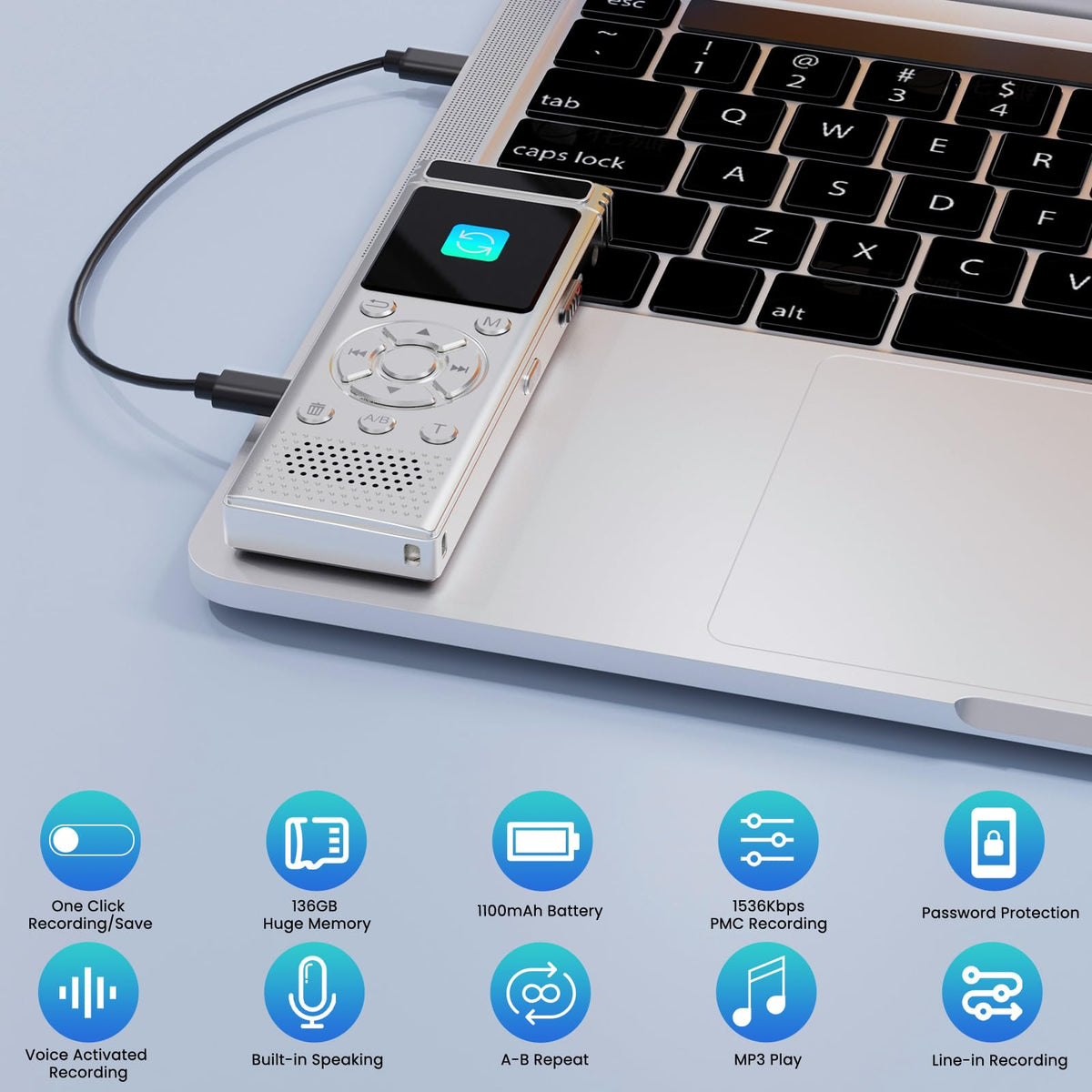 Digital Voice Recorder with Playback X710513
