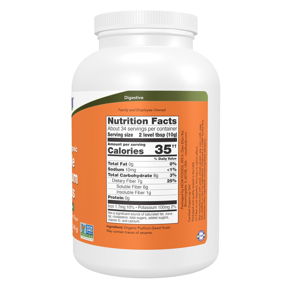 Organic Whole Psyllium Husks 12 oz K5832