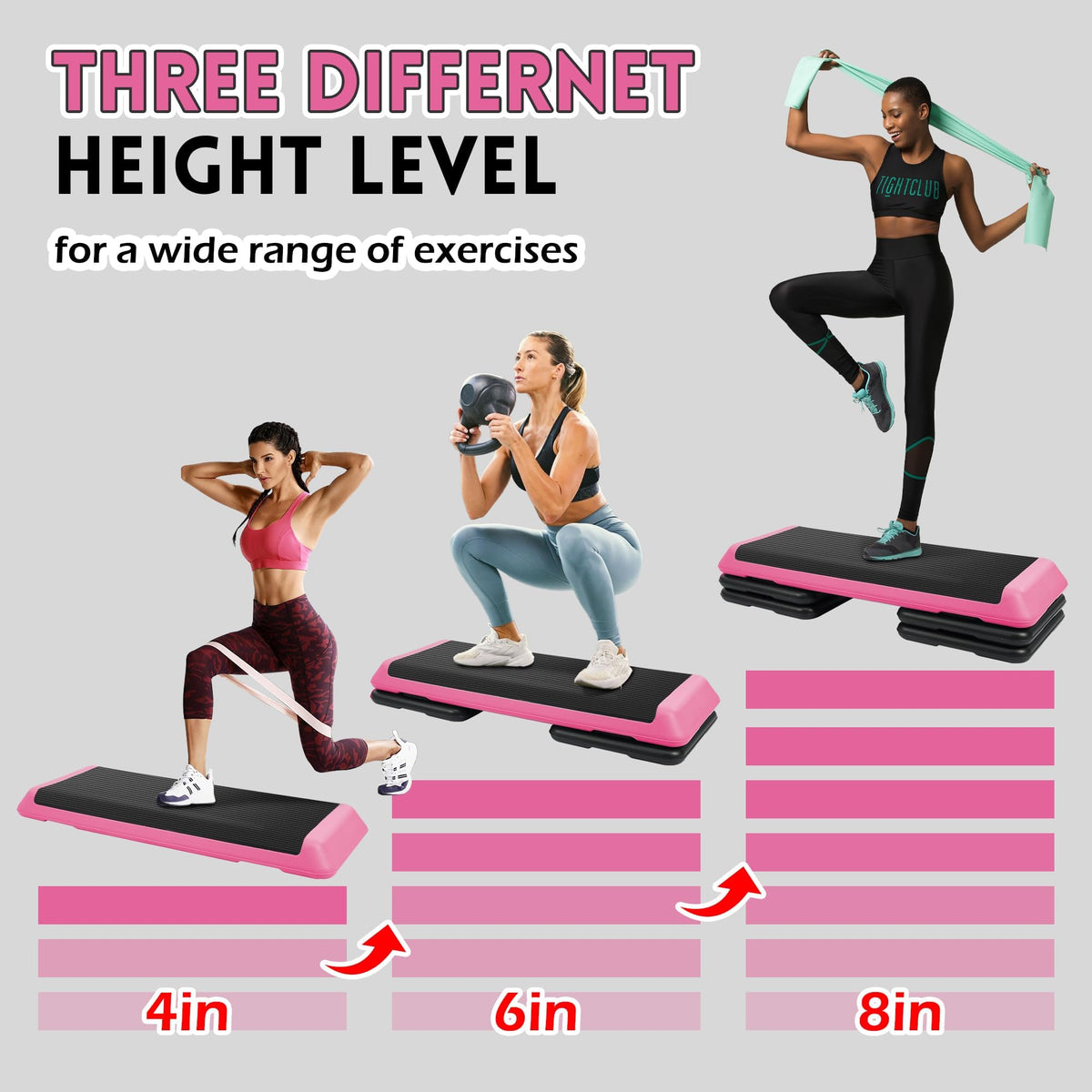Adjustable Step Aerobic Platform with Risers V582231