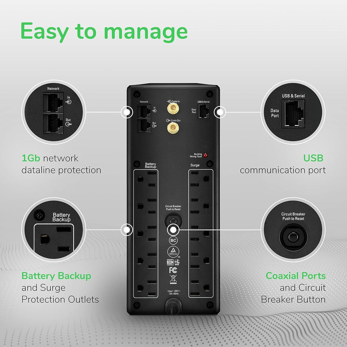 UPS Battery Backup & Surge Protector D459794