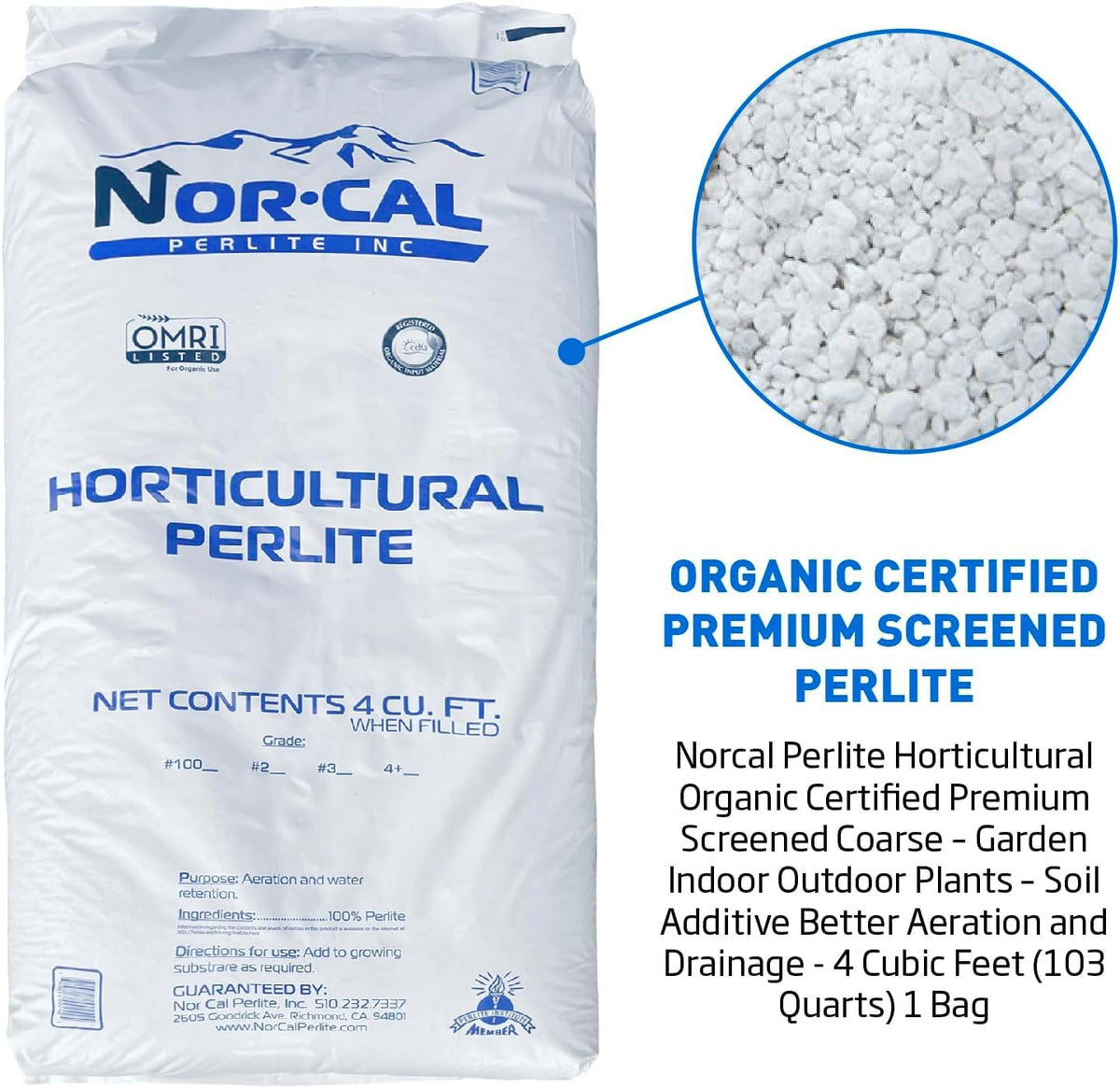Perlite Horticultural Medium Grade Soil Additive 4 Cubic Feet 1 Bag P1441