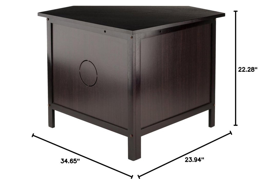 Compact Espresso Corner TV Stand B52801
