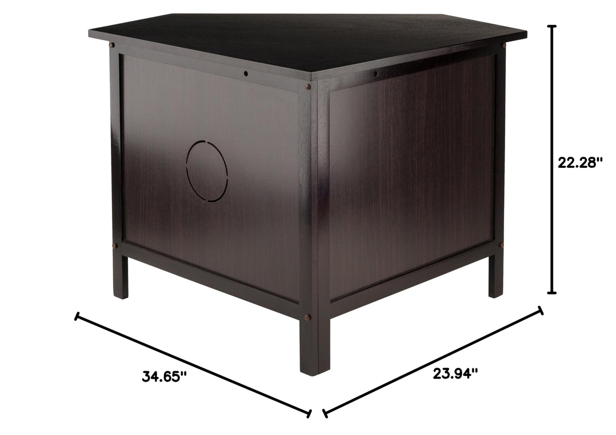 Compact Espresso Corner TV Stand B52801