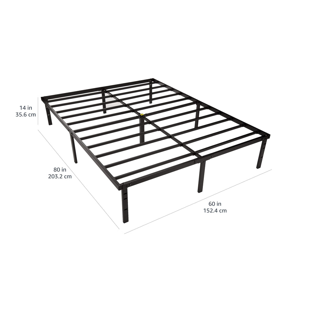 Queen Size Black Steel Platform Bed Frame U288