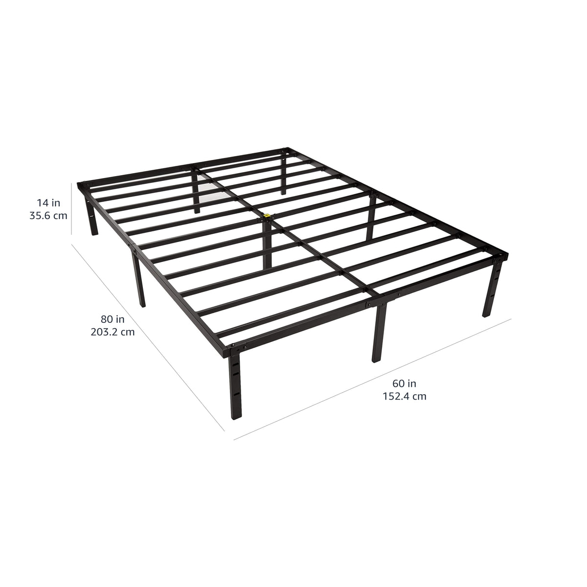 Queen Size Black Steel Platform Bed Frame U288
