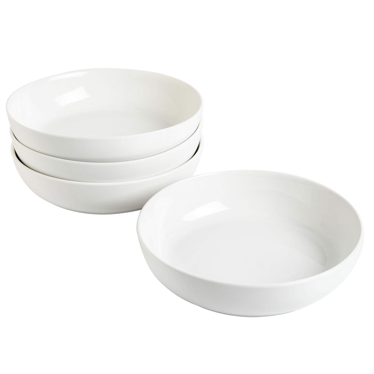4-Piece 41oz Porcelain Ceramic Salad Bowls Set White G456776
