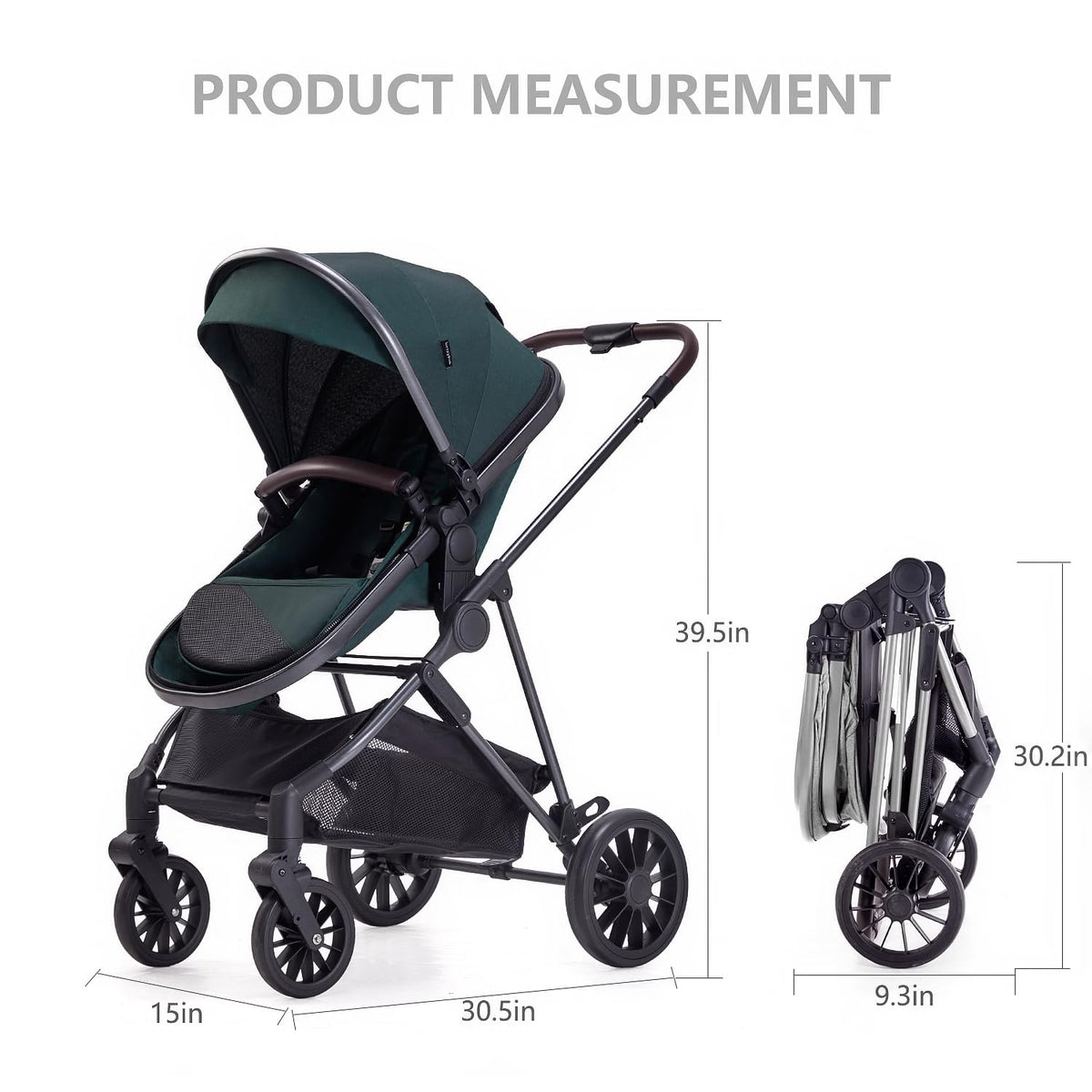 2 in 1 Convertible Reversible Seat Foldable Aluminum Alloy Stroller X73667