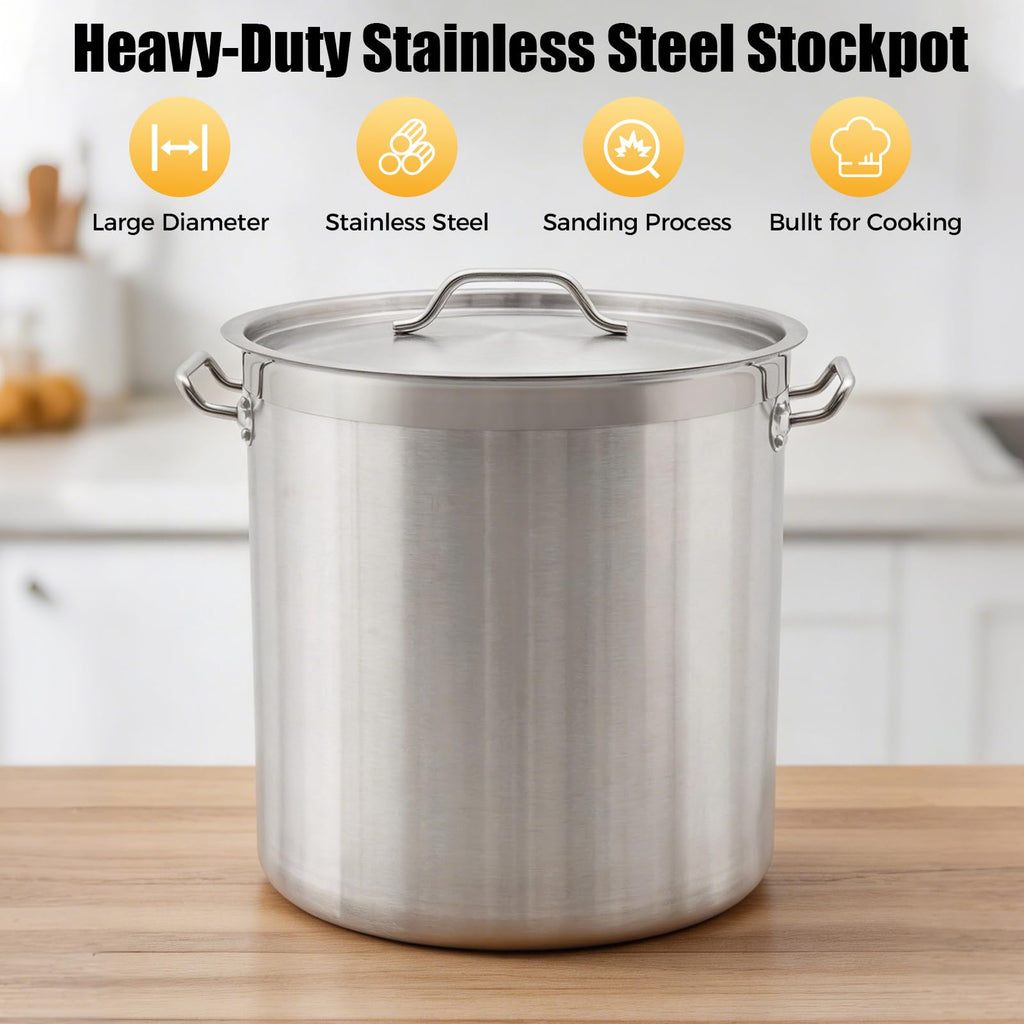 50 Quart Stainless Steel Stockpot with Lid T62084