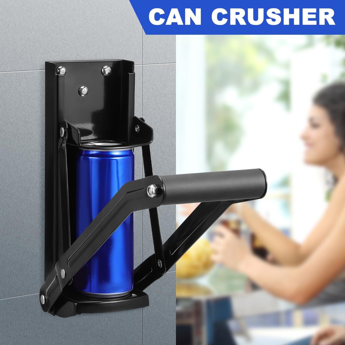 Wall Mounted Stainless Steel Can Crusher with Bottle Opener G3892
