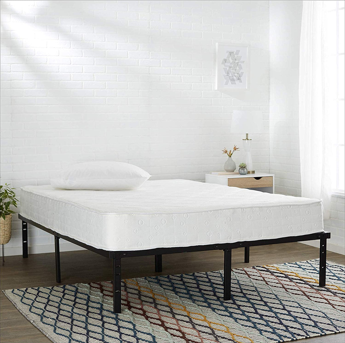 Queen Size Black Steel Platform Bed Frame U288