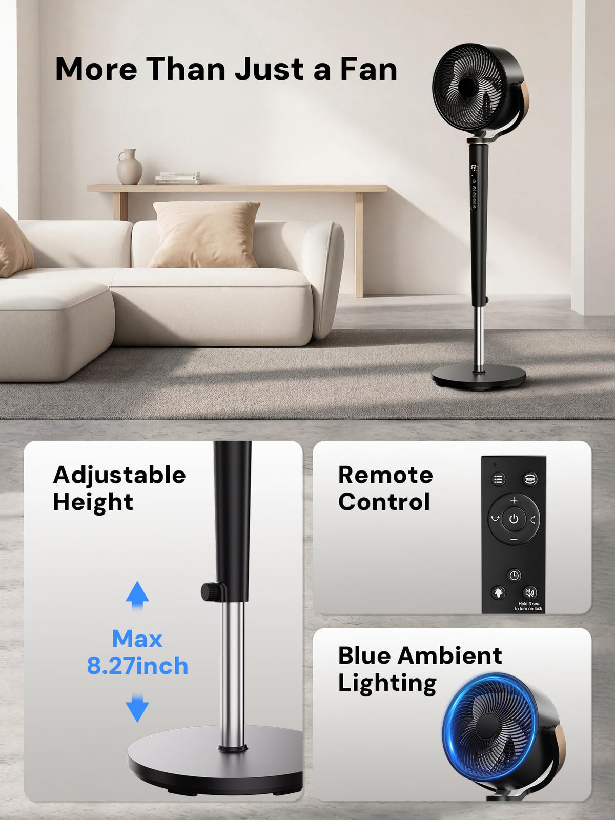 Smart 3D Oscillating Pedestal Fan with Remote X603234