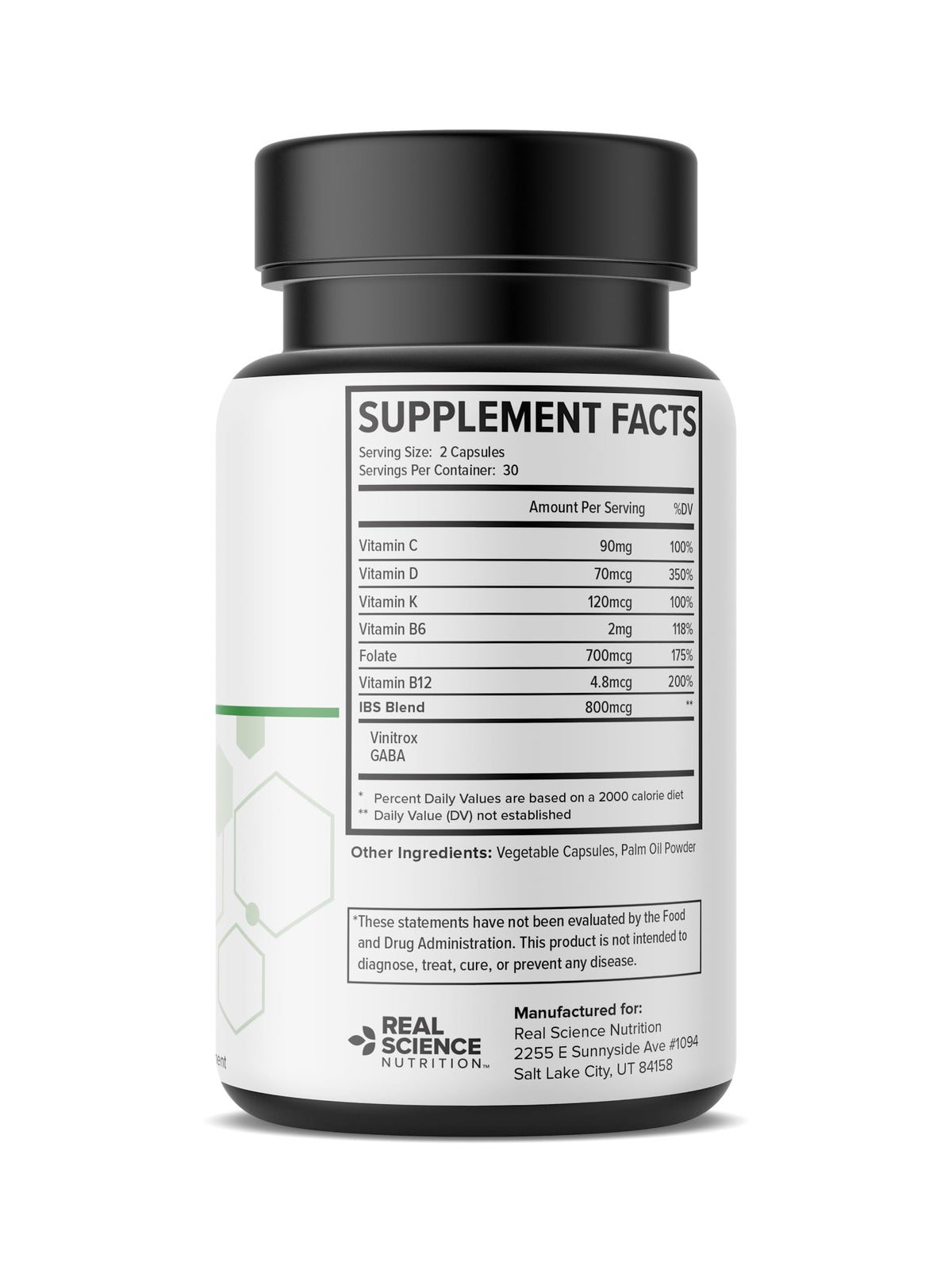 60 Caps Gut Support Supplement with Vinitrox GABA G3081