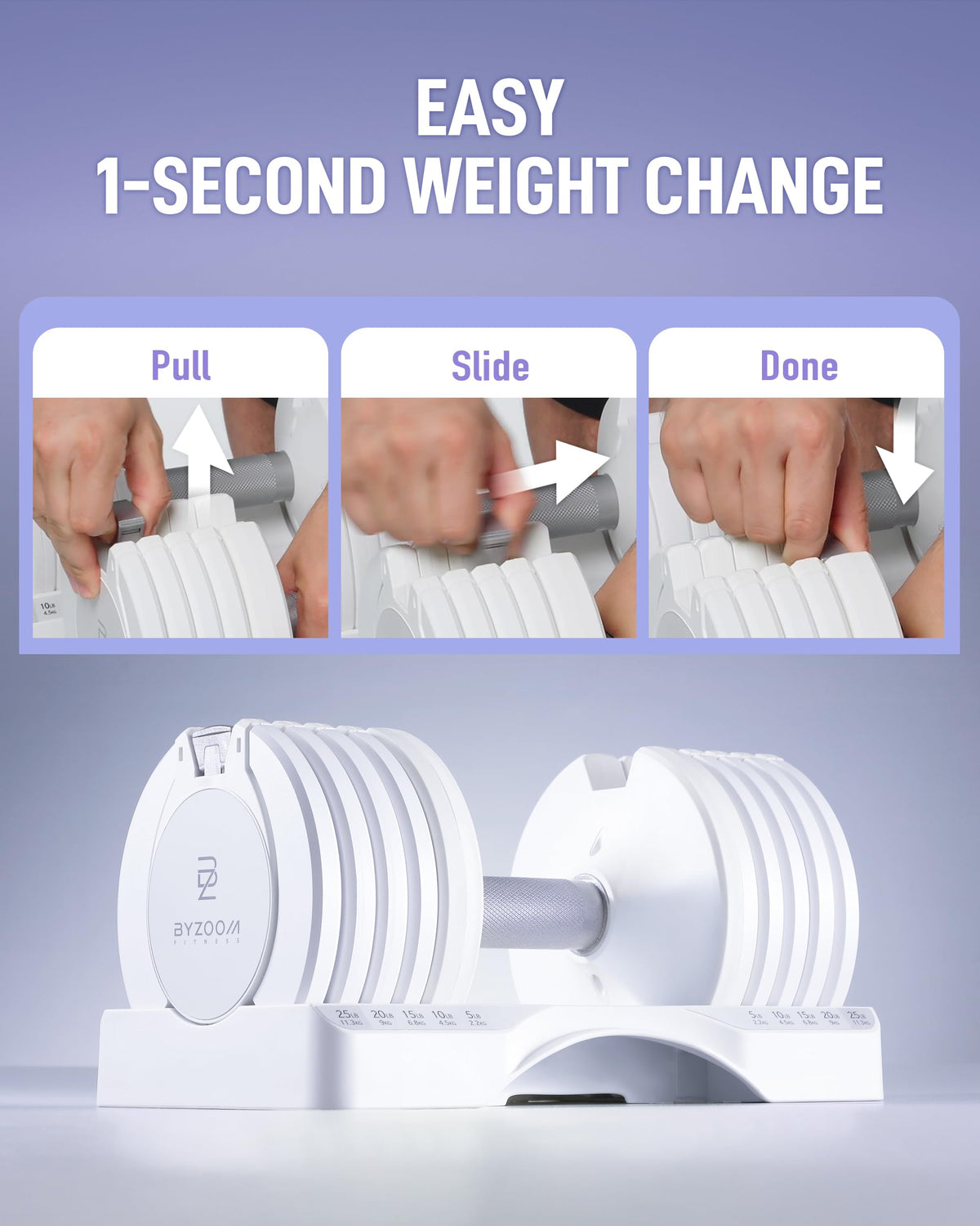 Adjustable Dumbbell 5-in-1 White K644