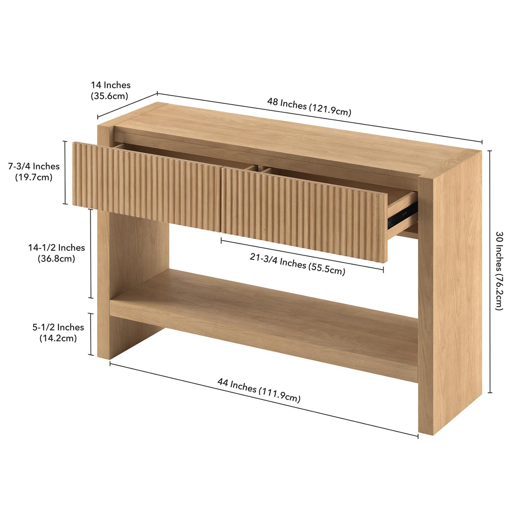 48" Fluted Modern Console Table S290