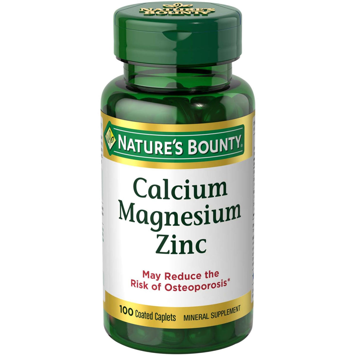 Calcium Magnesium & Zinc Caplets 100 Count K8916