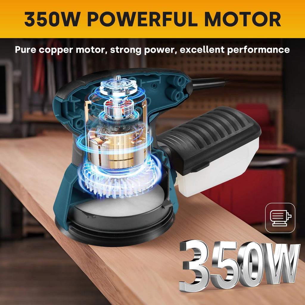 Orbital Sander with 6 Speeds, Dust Collection, 5 in, 3A Corded H6794