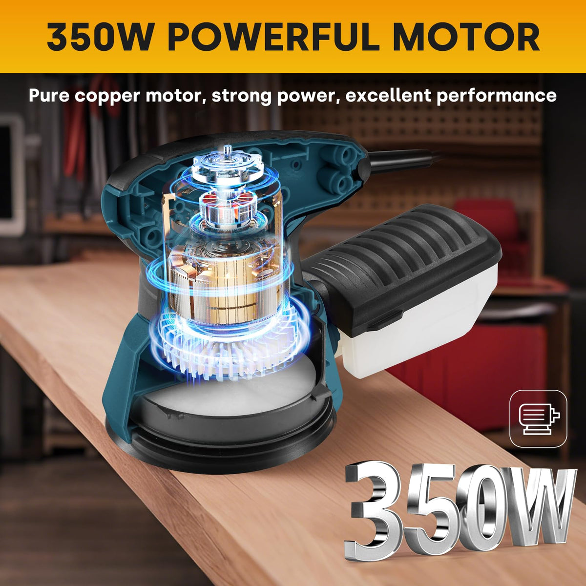 Orbital Sander with 6 Speeds, Dust Collection, 5 in, 3A Corded H6794