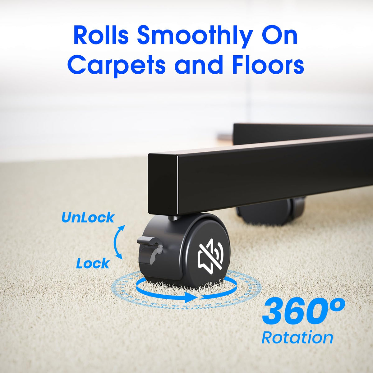 Black Rolling TV Stand for 23-60 Inch TVs F833833