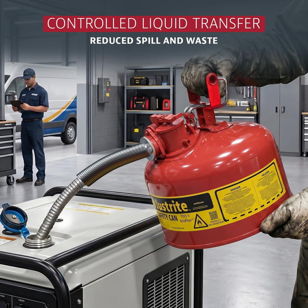 Red Galvanized Steel Gasoline Safety Can R184435