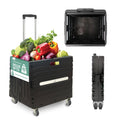 Collapsible Folding Utility Cart with 360° Wheels, Black U1078