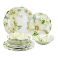 12 Piece Green Melamine Dinnerware Set X636