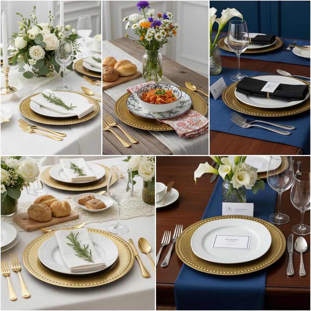 Gold Charger Plates Set of 12 T4090