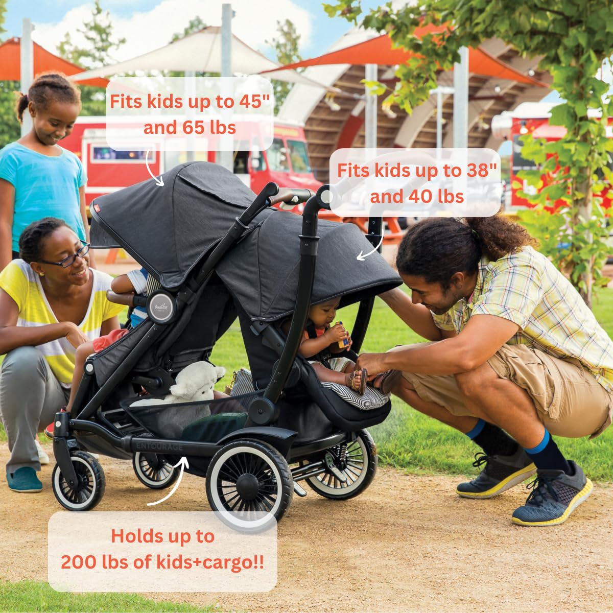 Black Double Stroller G3897