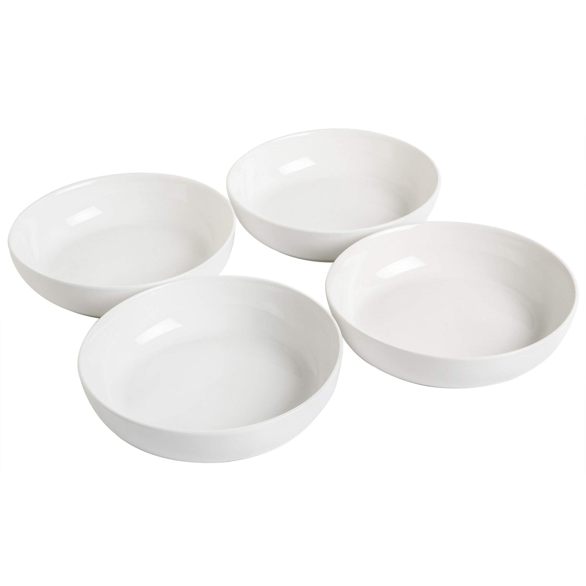 4-Piece 41oz Porcelain Ceramic Salad Bowls Set White G456776