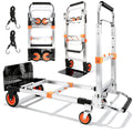 Folding Hand Truck Dolly Cart with Wheels, 500lb Load, Silver Orange O961