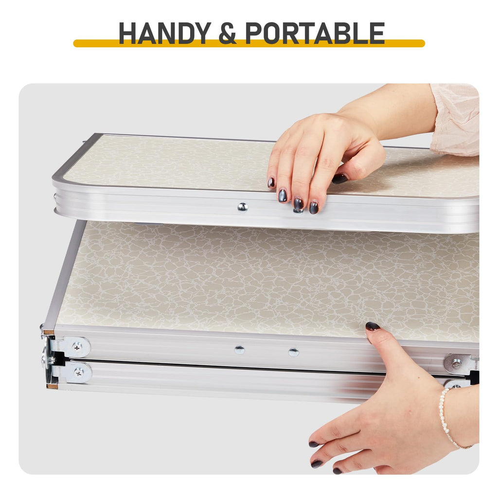 3ft Adjustable Height Aluminum Folding Camping Table F61377