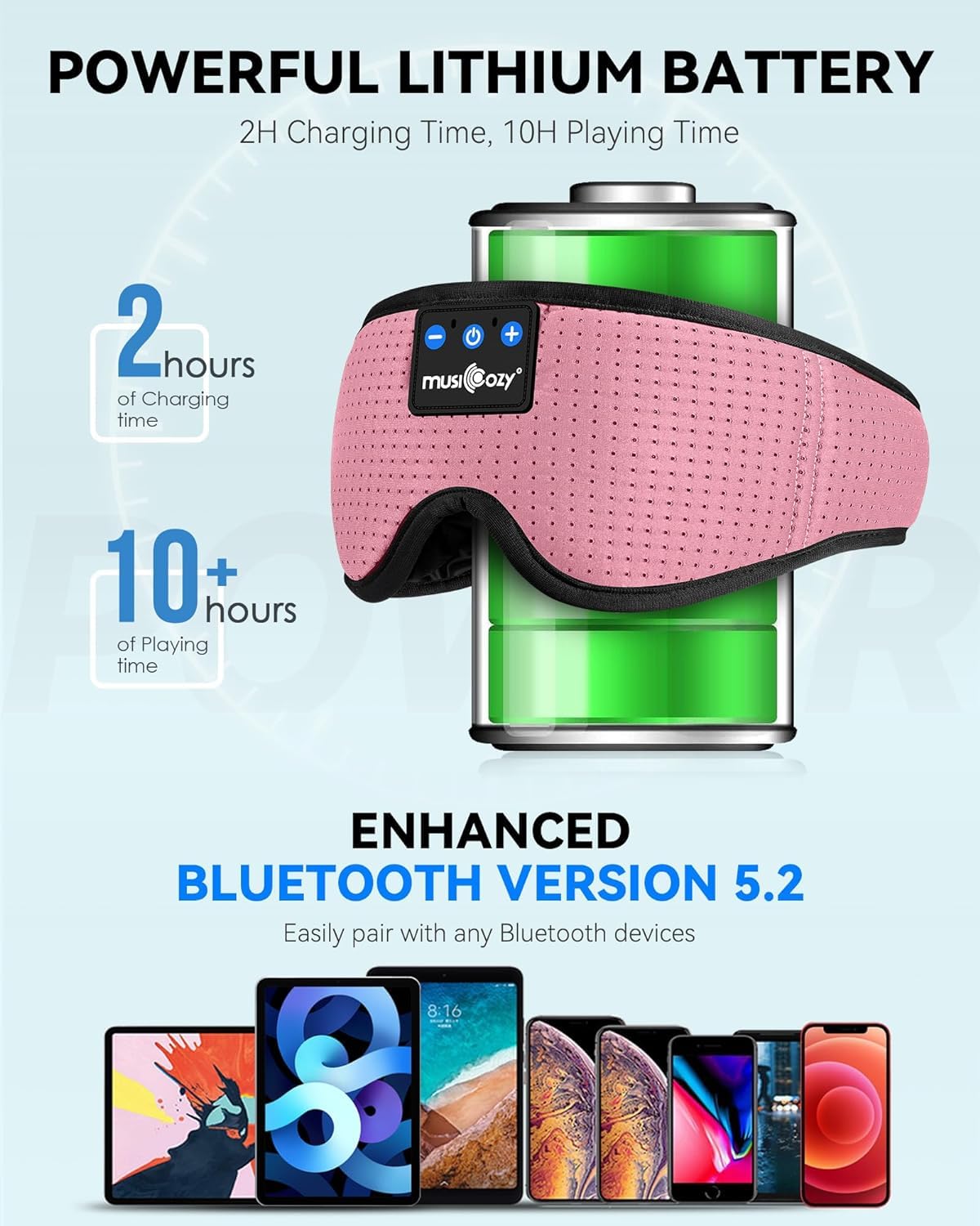 Bluetooth Sleep Headphones Eye Mask Headband S881272
