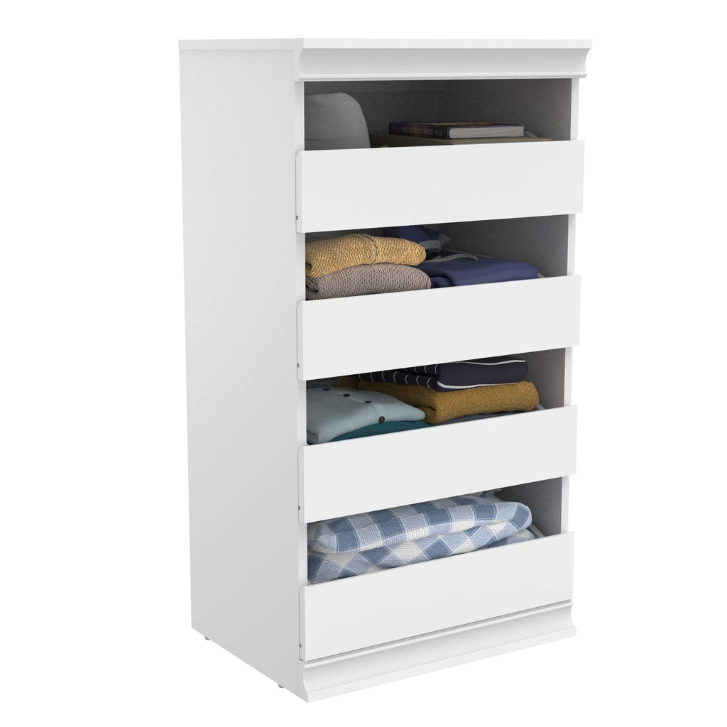White 4 Drawer Wood Modular Storage Unit W297601