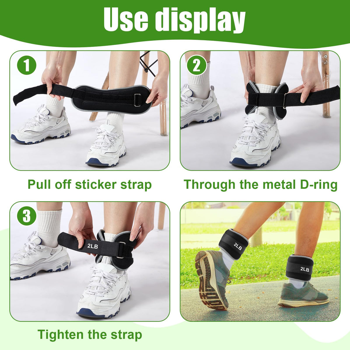 4 Pairs Adjustable Ankle Leg Weights Set T940