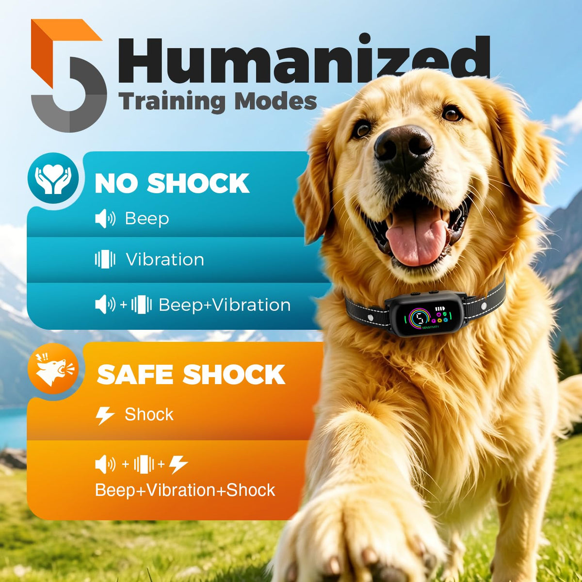 2 Pack Bark Collar with 5 Modes S6927
