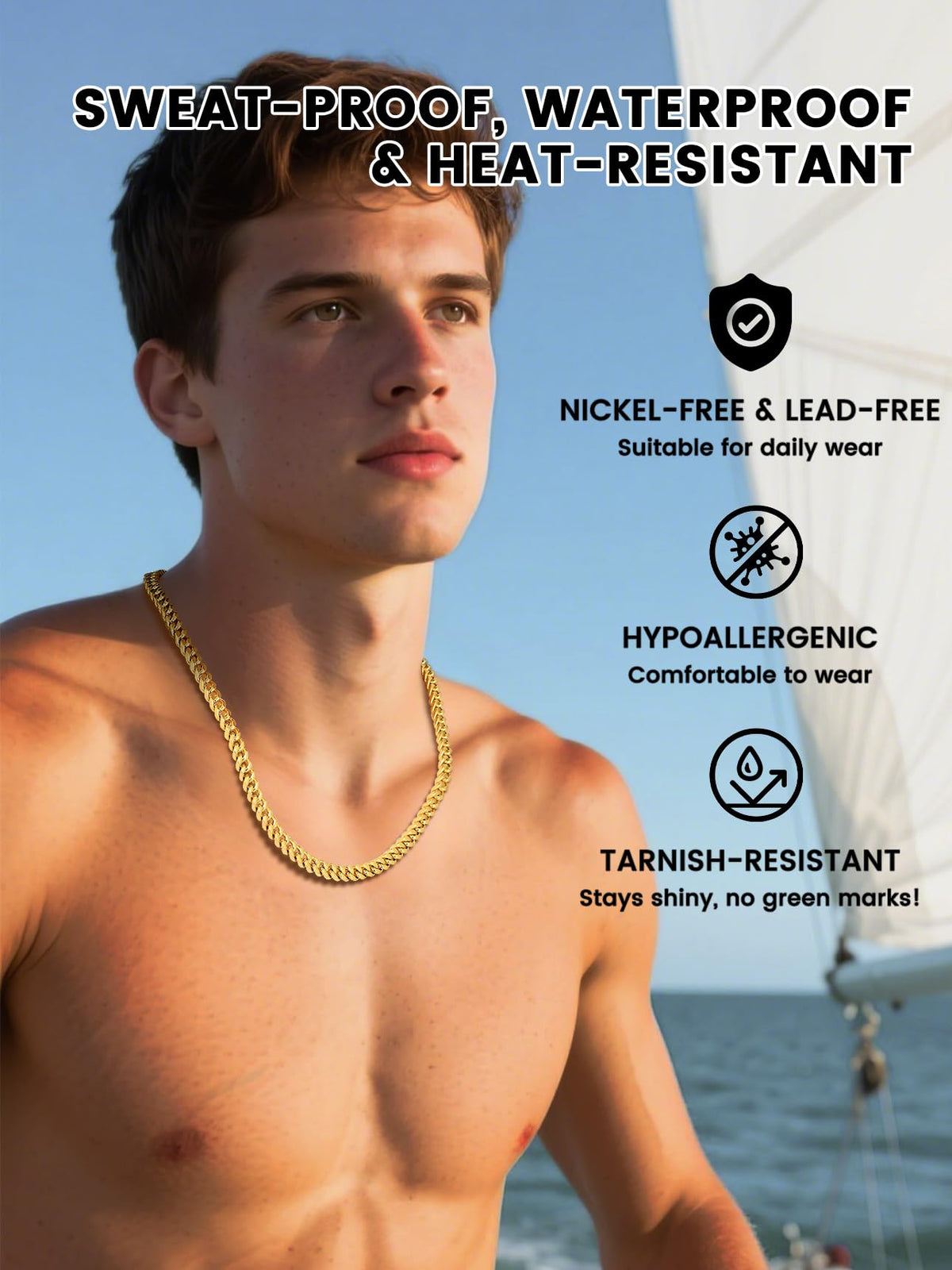 Stainless Steel Cuban Link Chain Necklace I823836