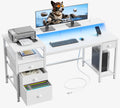 White Computer Desk with 4 Drawers L82713