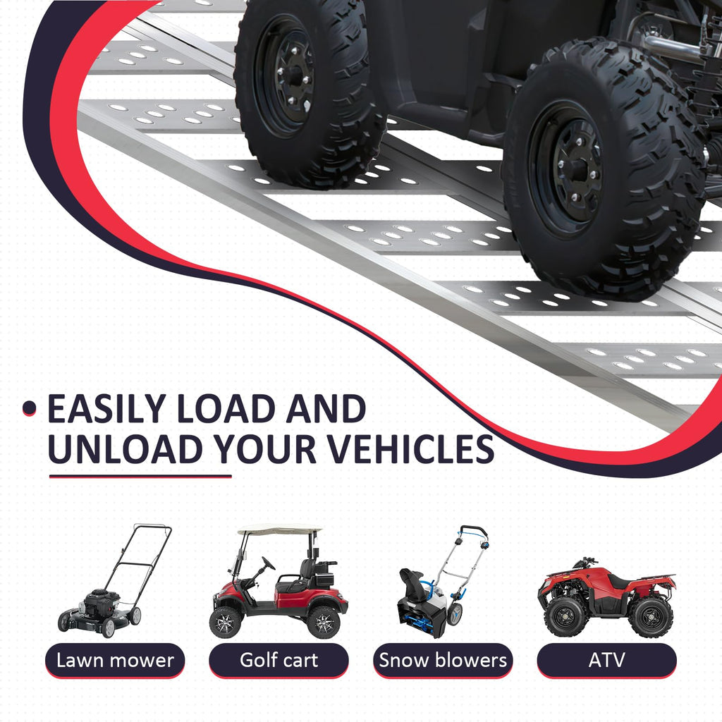 Full Width Aluminum Tri-Fold Loading Ramps with Treads K10265
