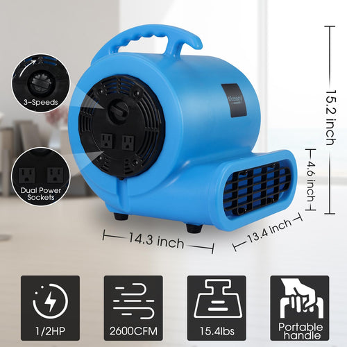 1/2 HP Carpet Dryer Air Blower Fan O57374