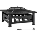 32 Inch Square Wood Burning Fire Pit Table W2896